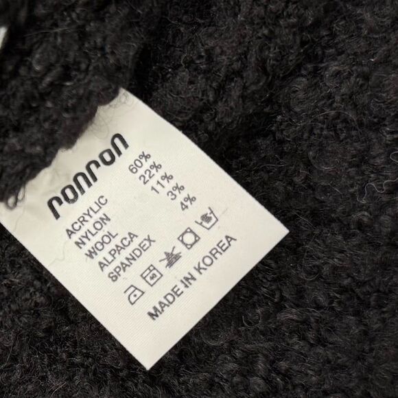W Concept RonRon Collar Cable Boucle Alpaca wool blend Knit cardigan top - Picture 7 of 7